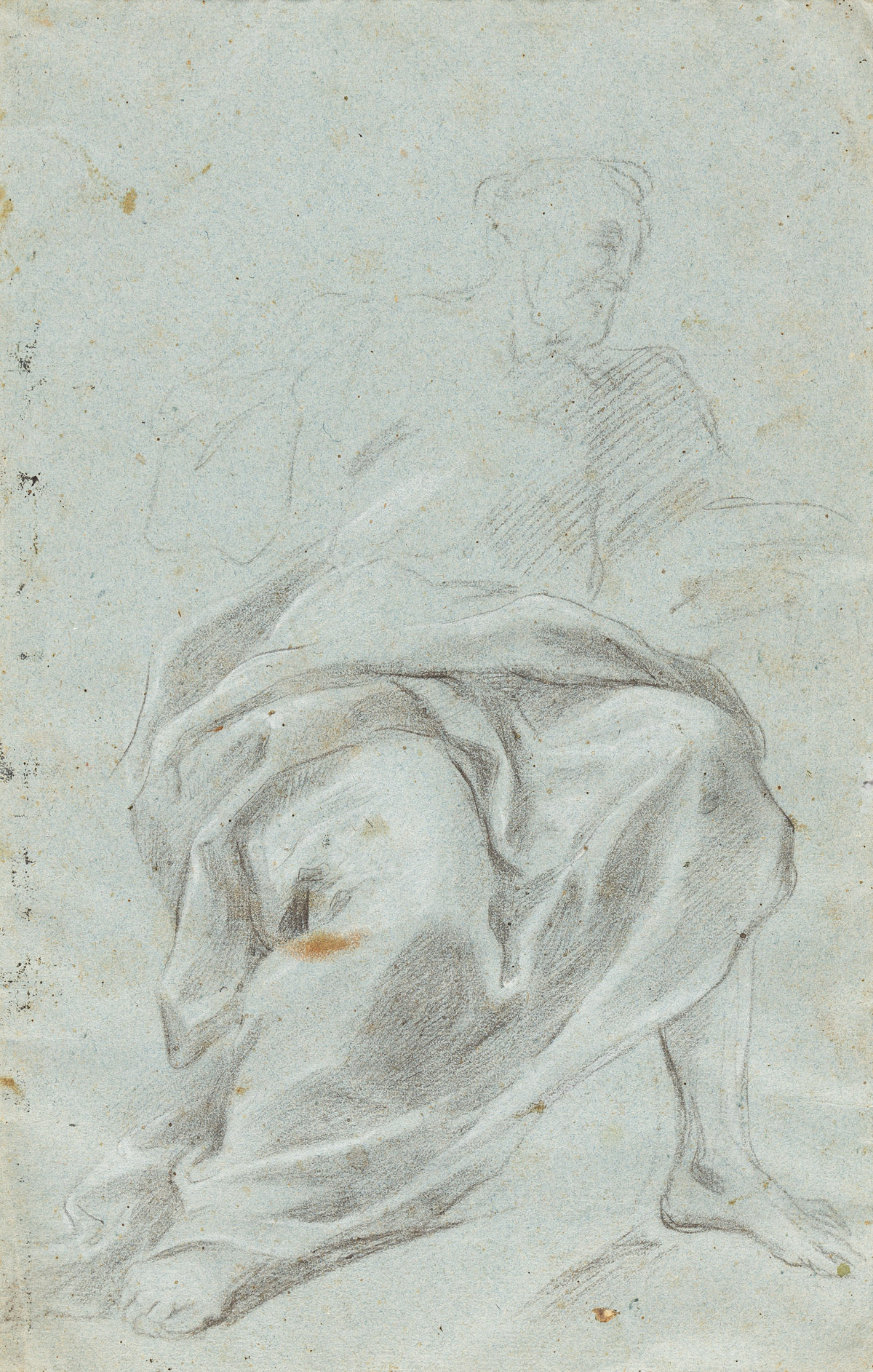 ANTOINE COYPEL (Paris 1661-1722 Paris) A Kneeling Woman with Outstretched Arms * Figure with a Robe.